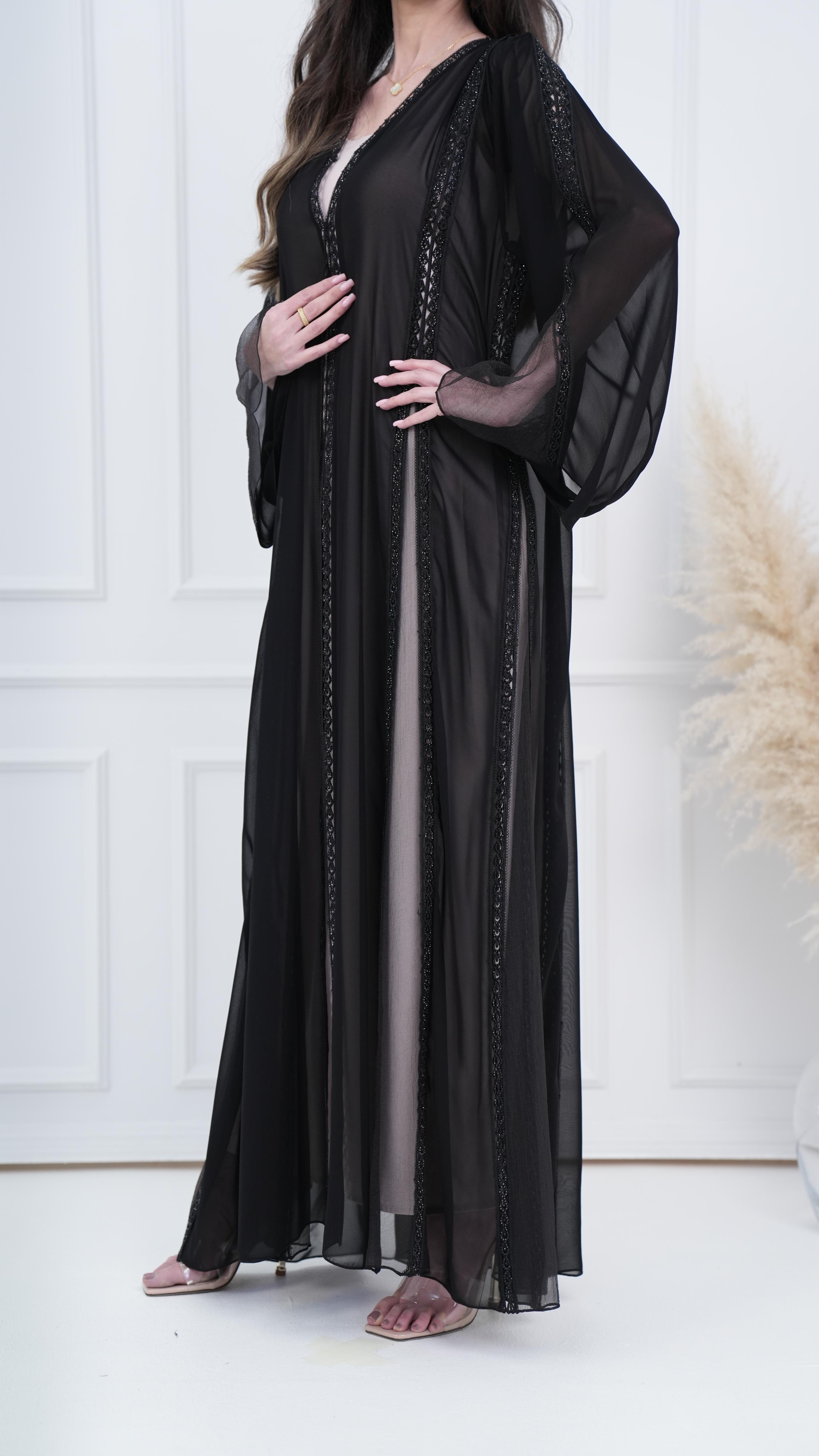 Lace and Chiffon Abaya