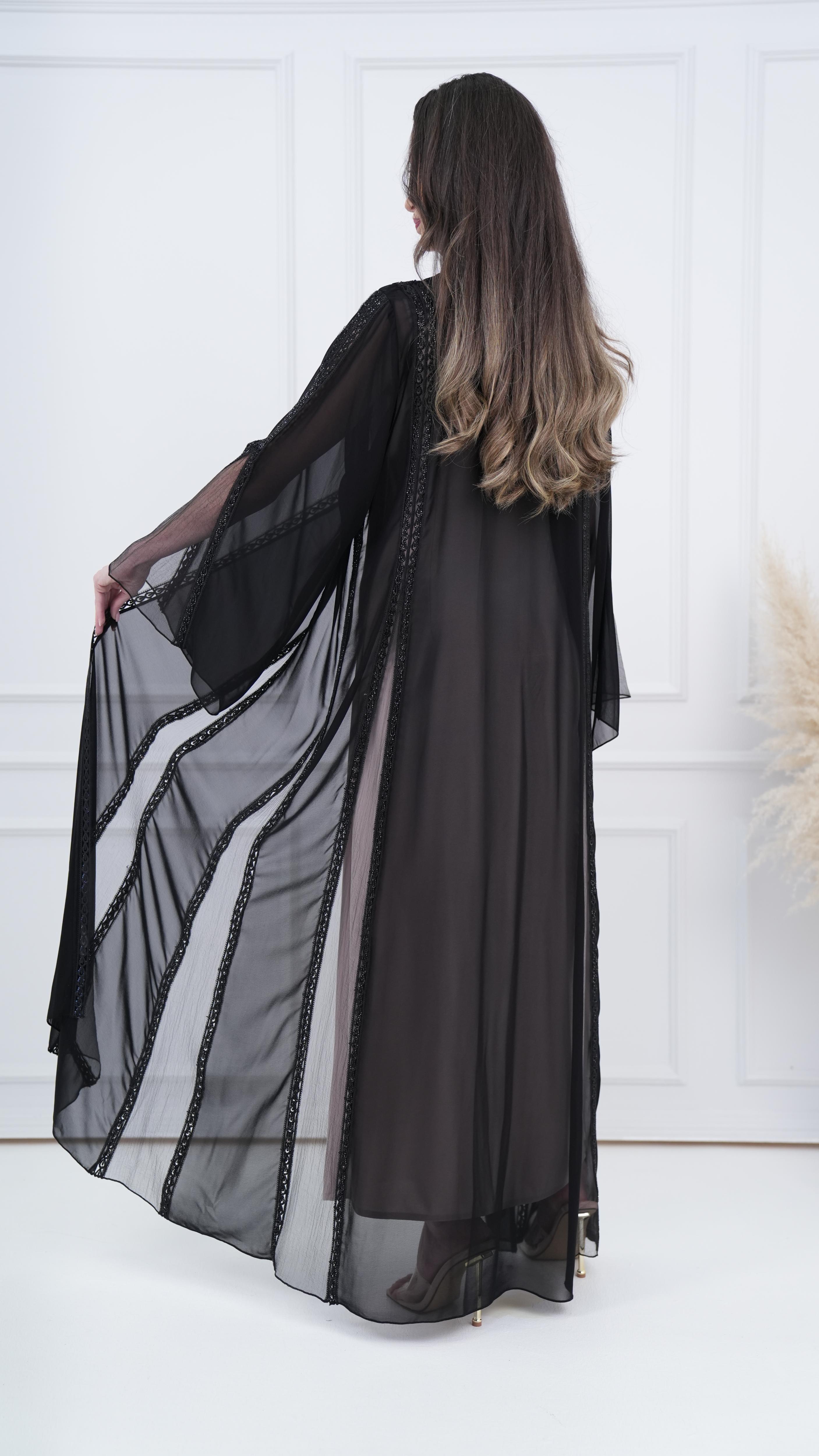 Lace and Chiffon Abaya