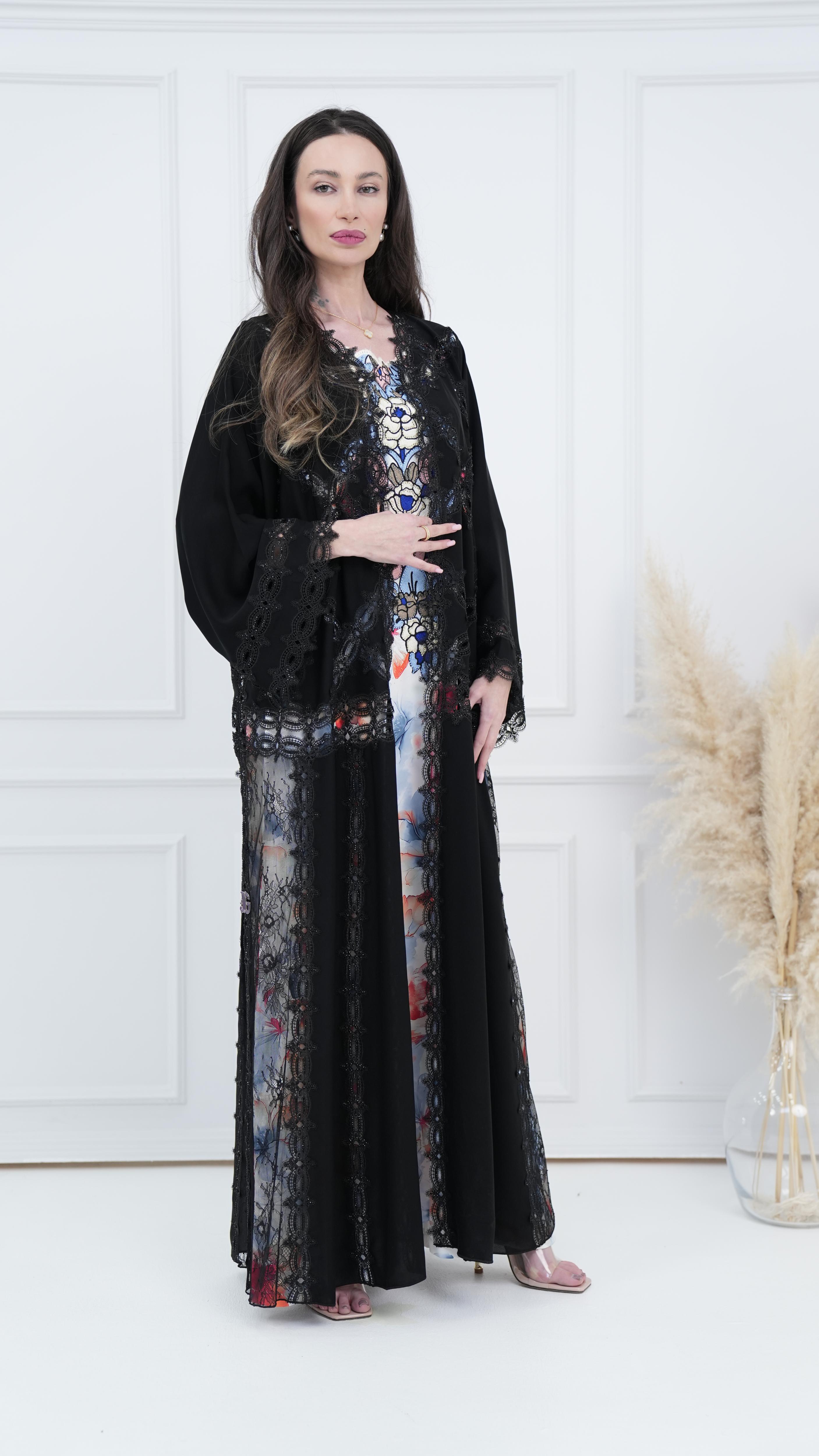 Lace and Chiffon Abaya