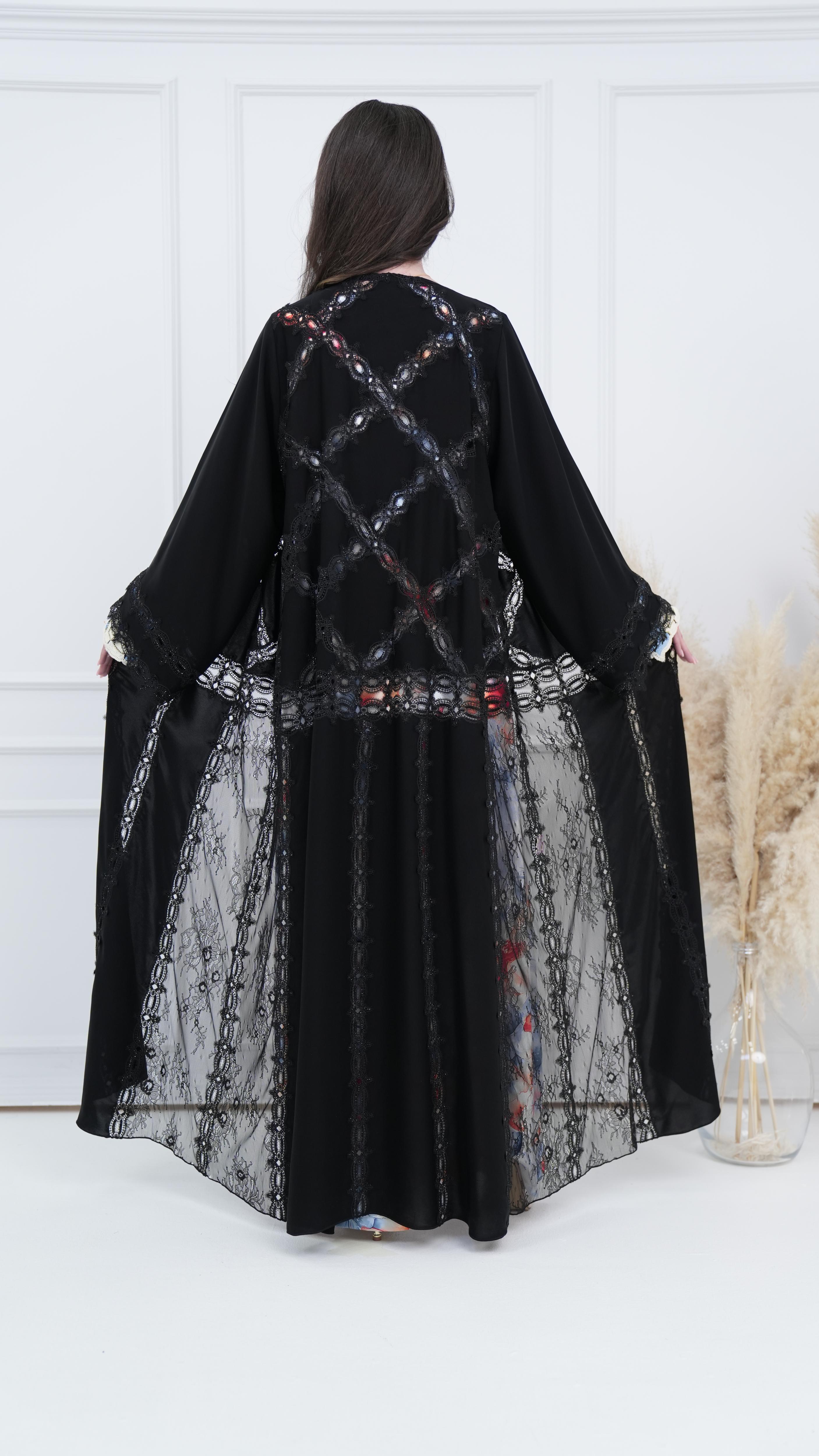 Lace and Chiffon Abaya