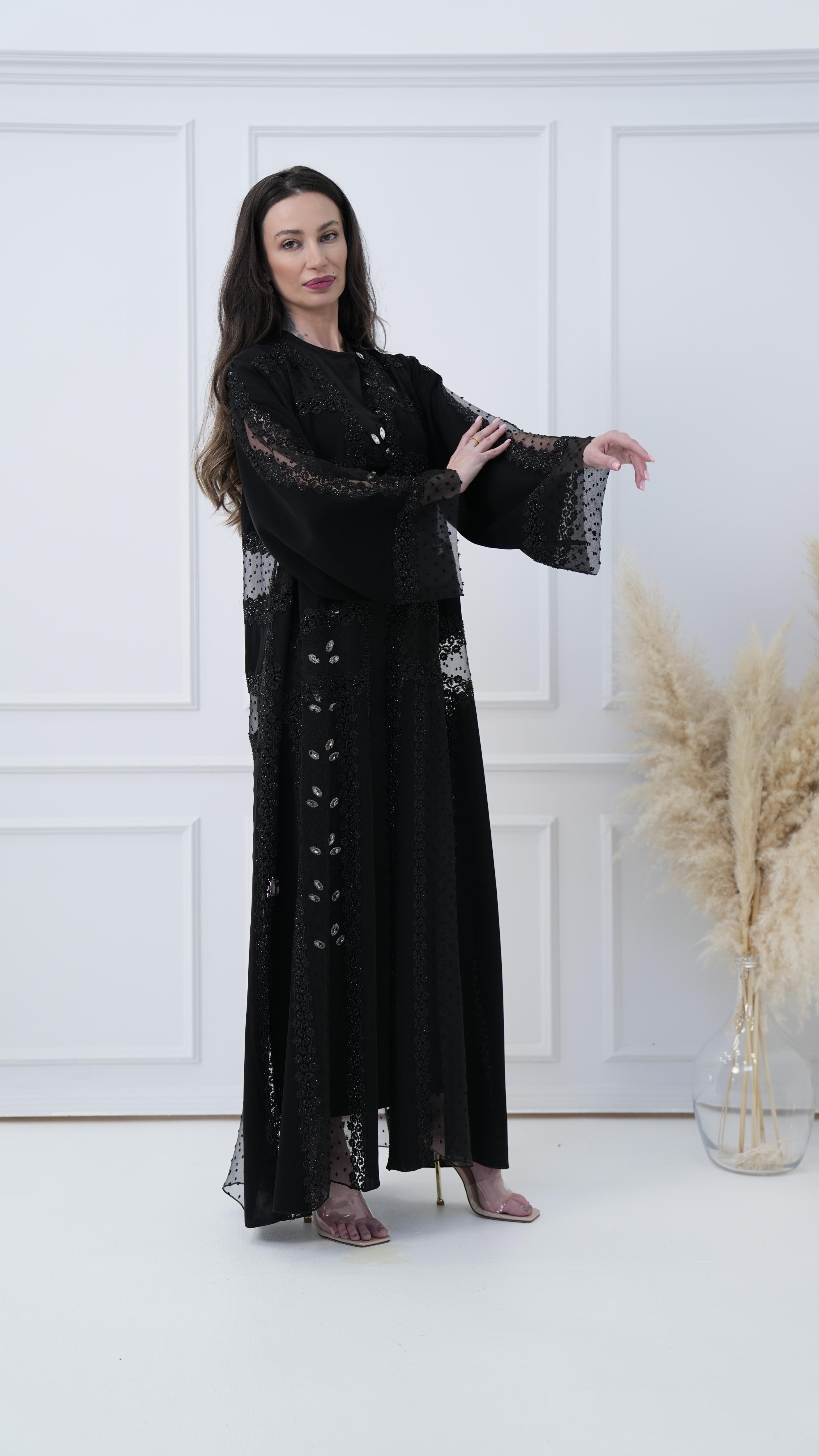 Lace and Chiffon Abaya