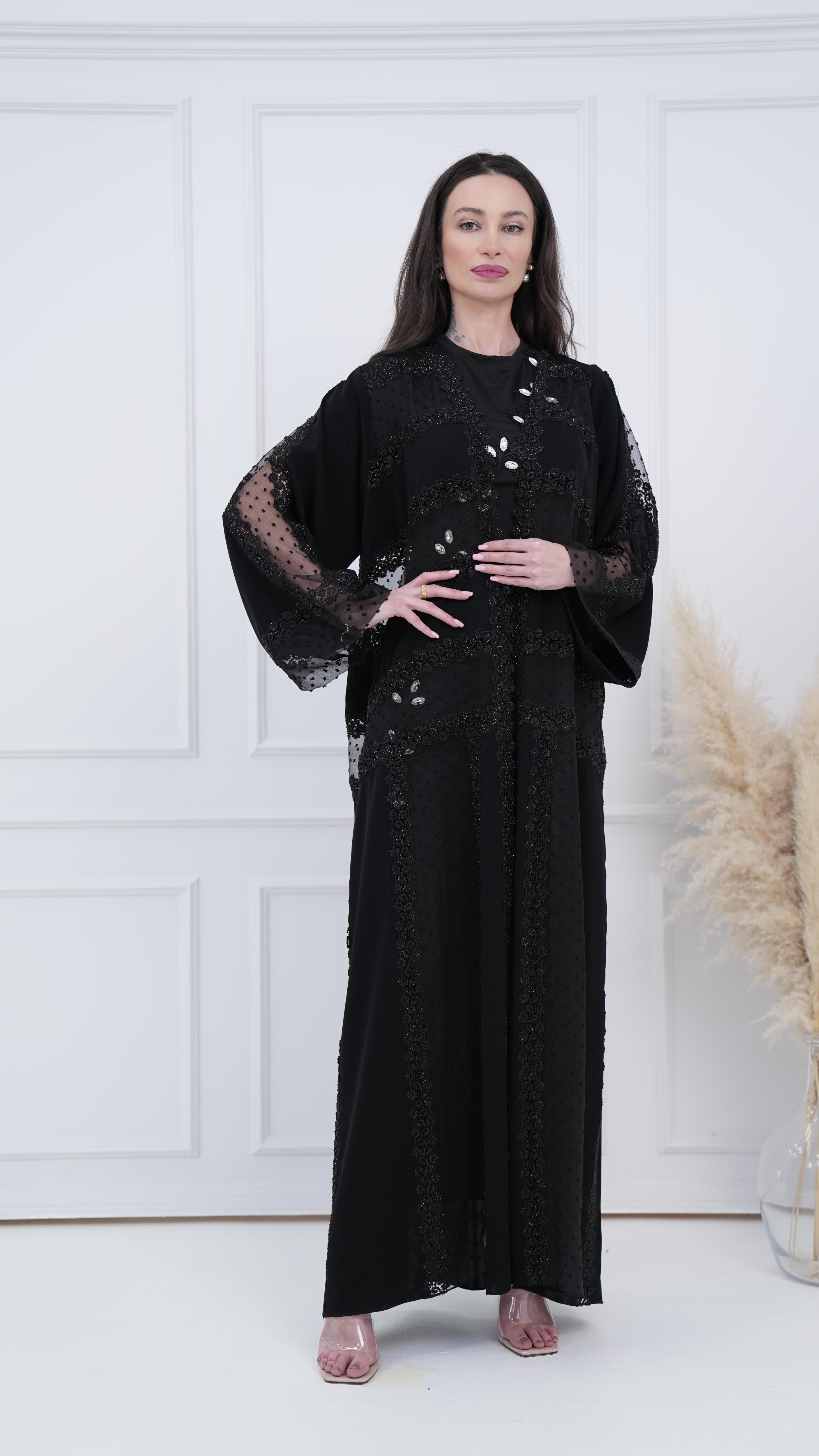 Lace and Chiffon Abaya