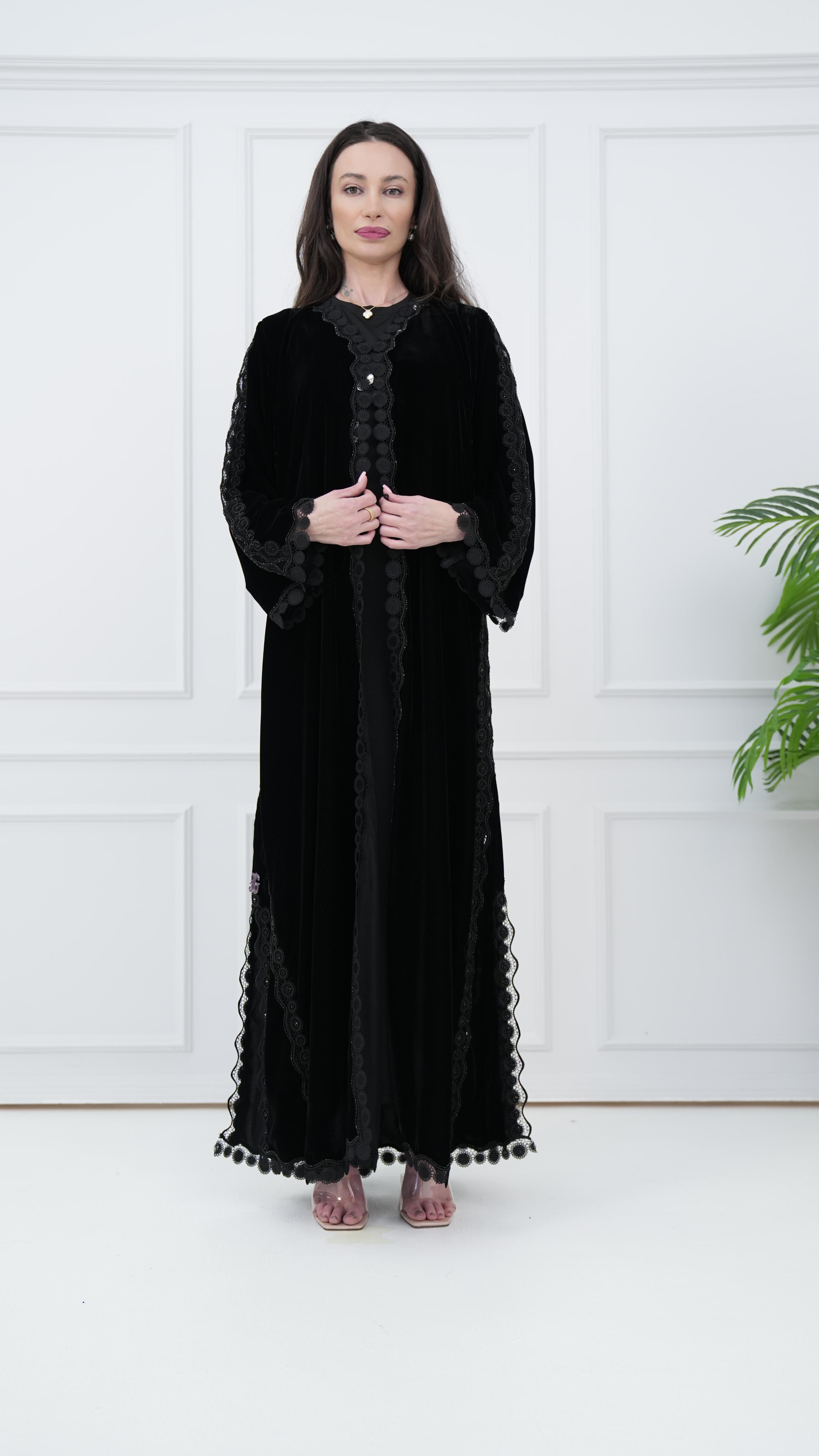 Velvet and Lace Abaya