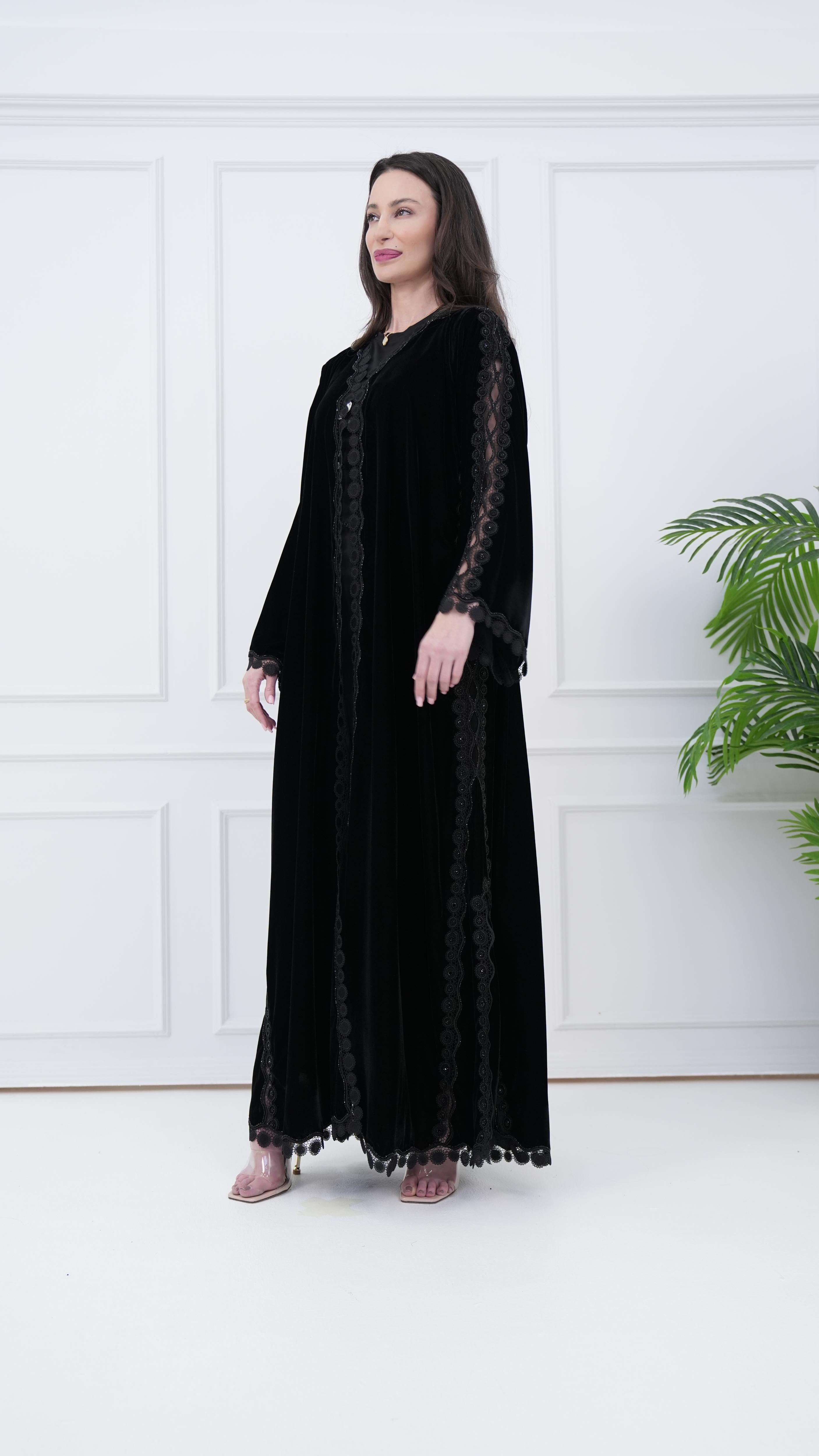 Velvet and Lace Abaya