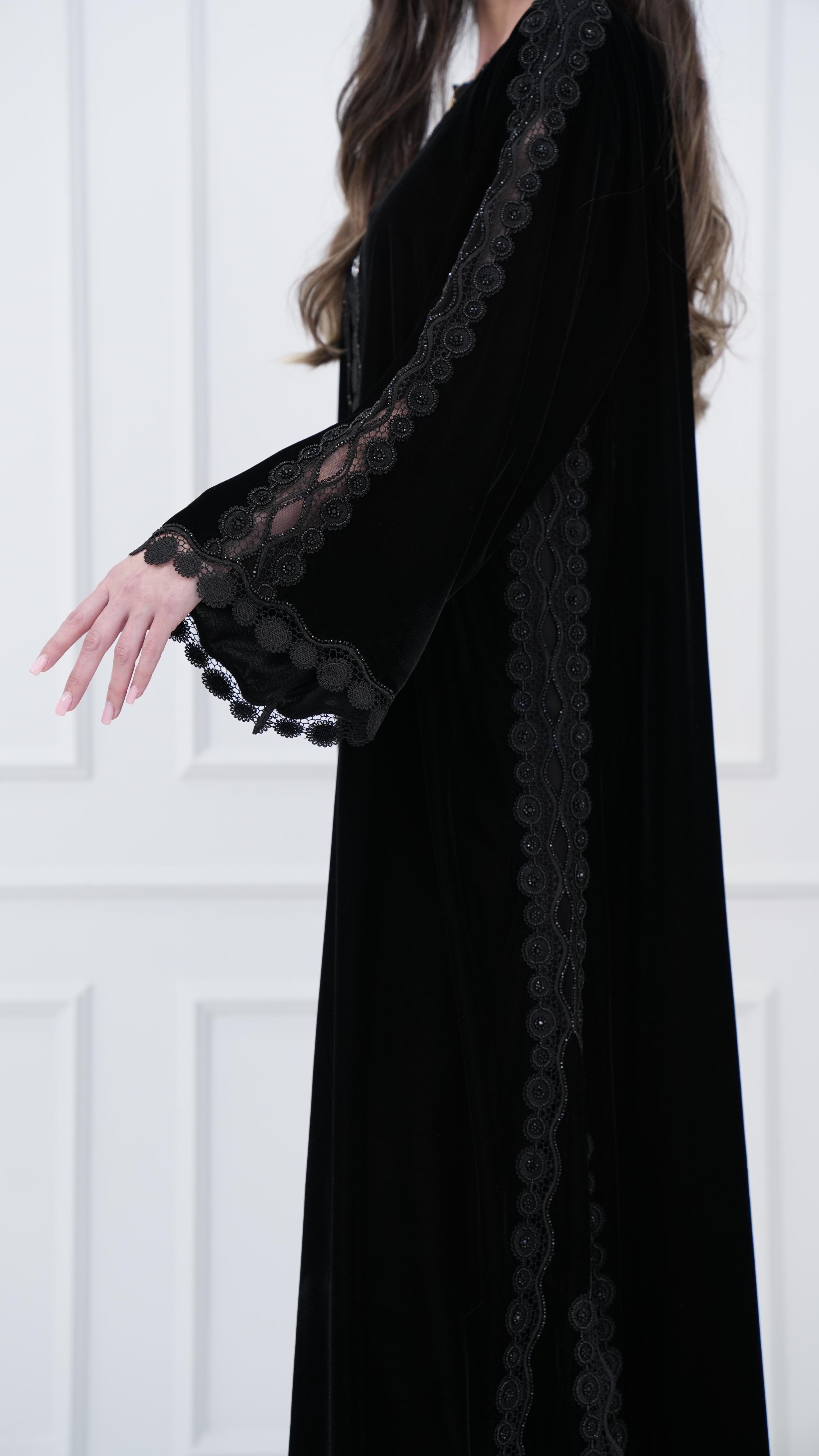 Velvet and Lace Abaya