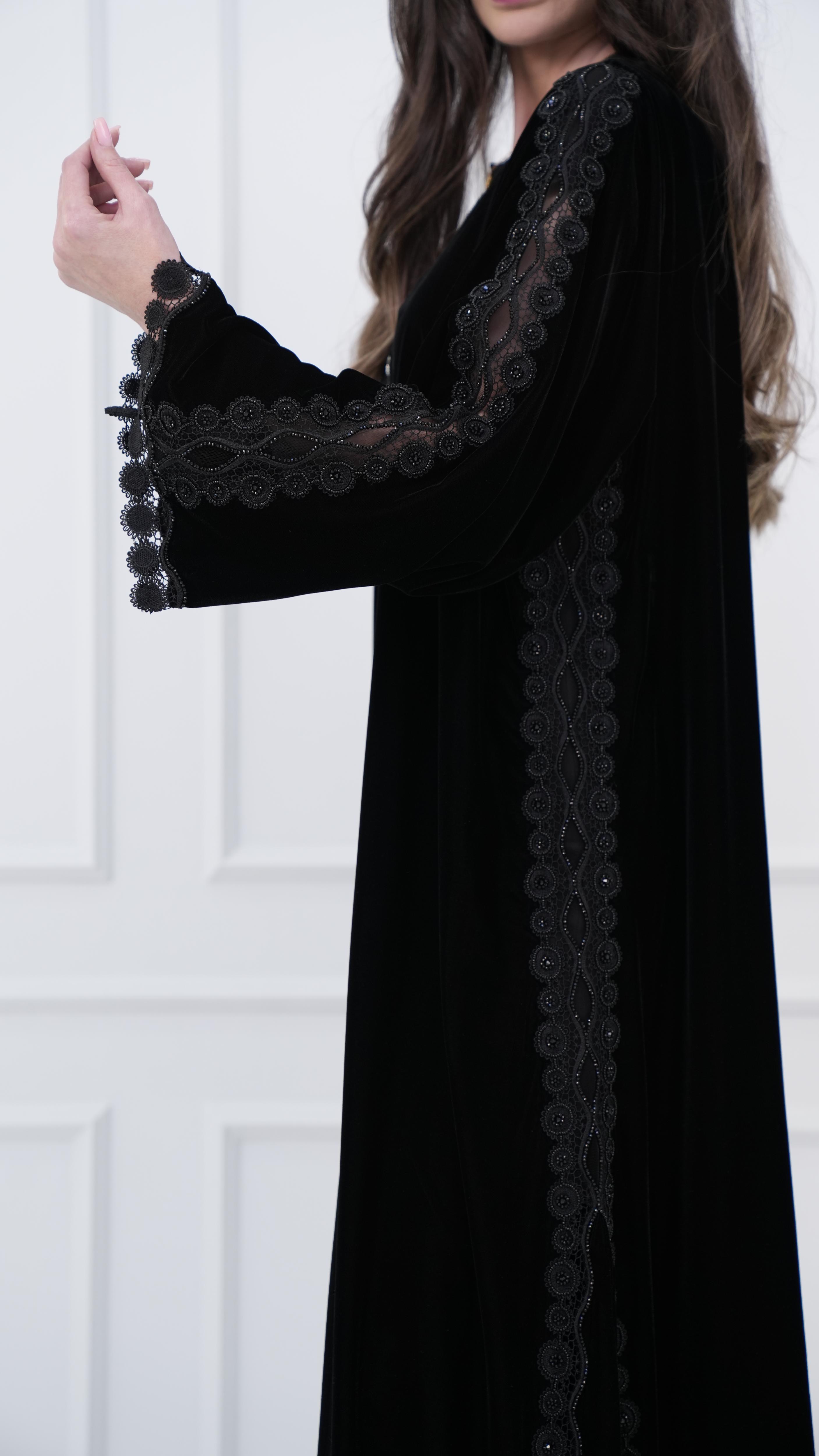 Velvet and Lace Abaya