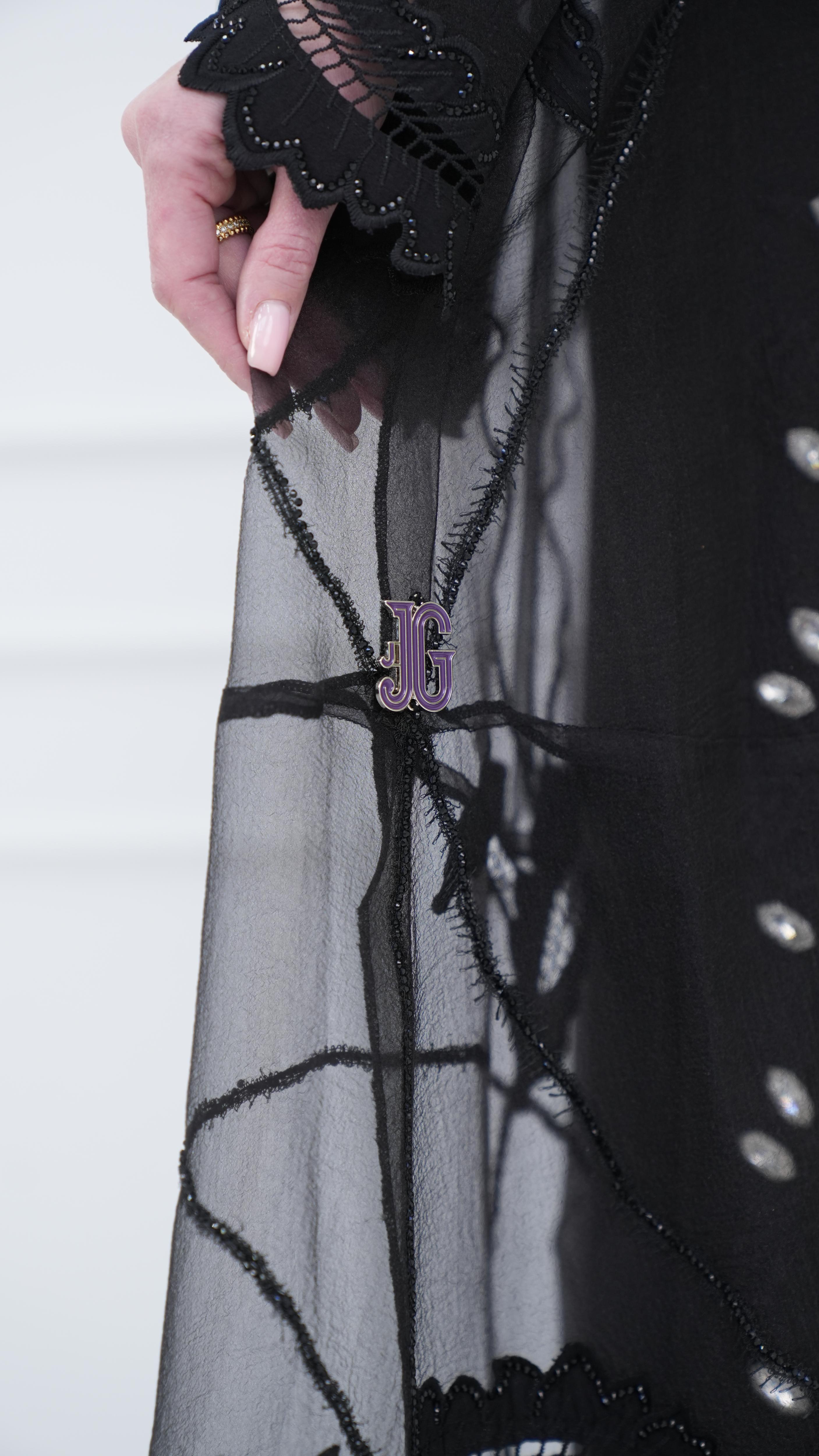 Chiffon and Lace Abaya