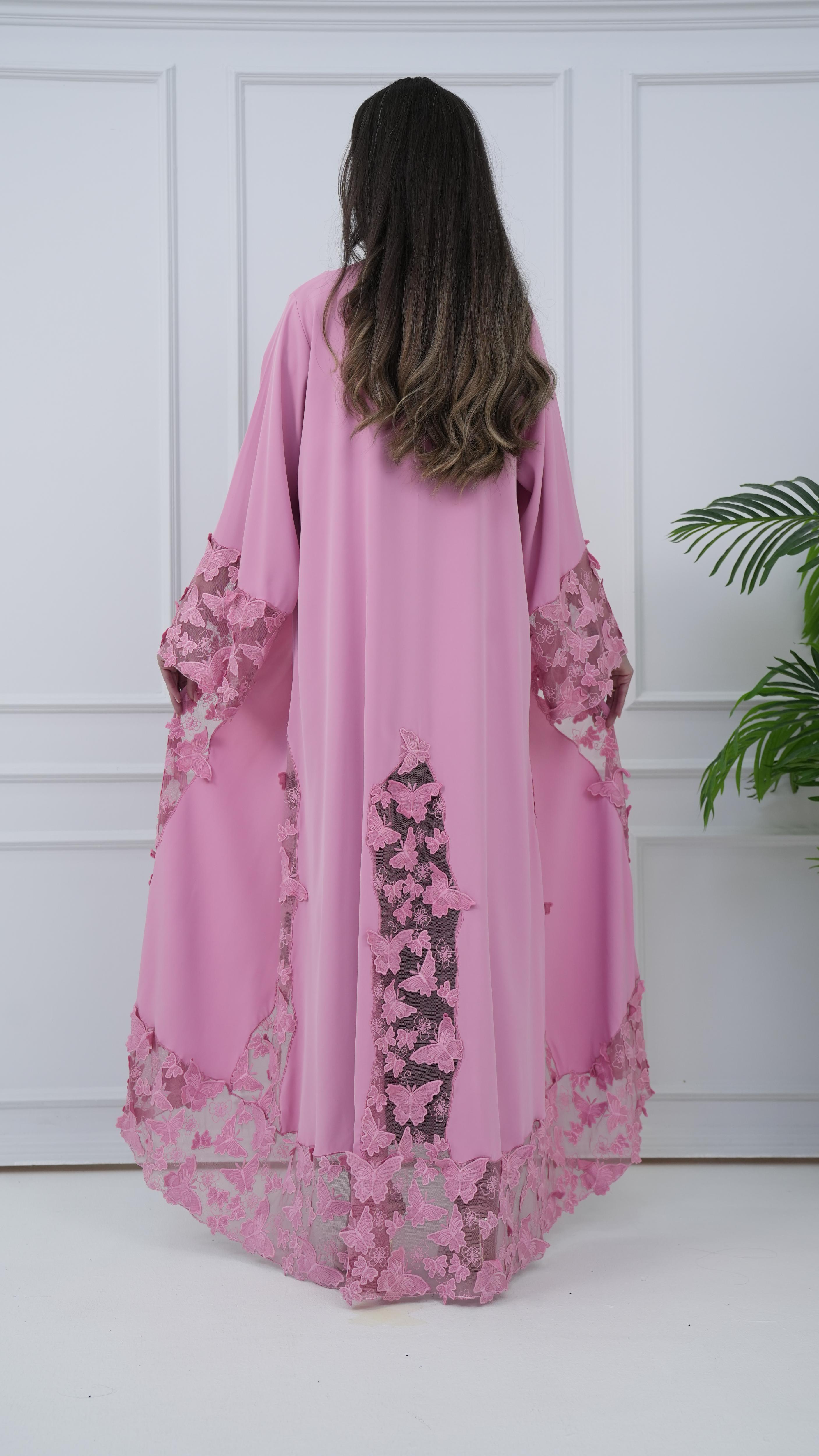 Colored Abaya - Baby Pink