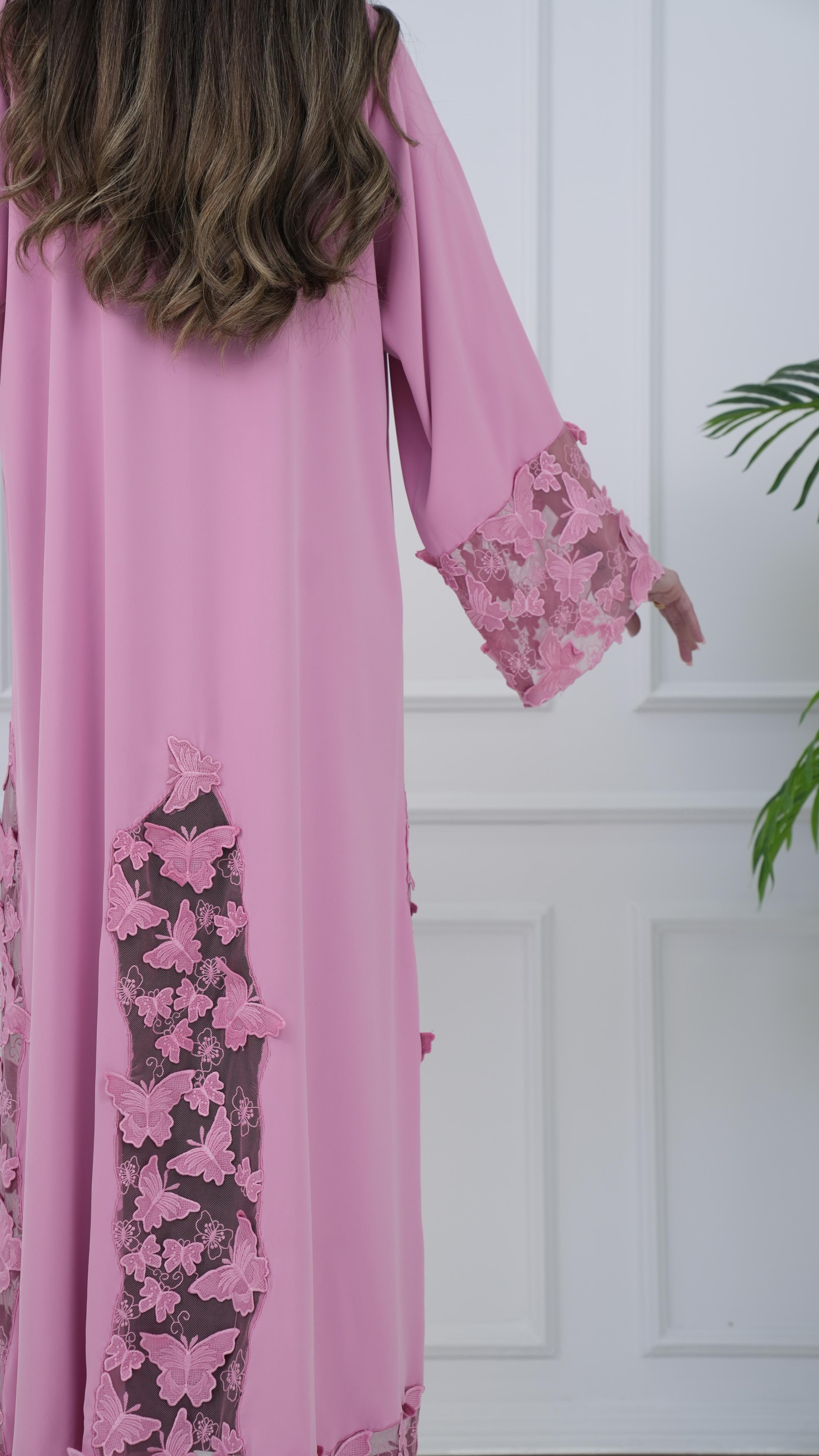 Colored Abaya - Baby Pink