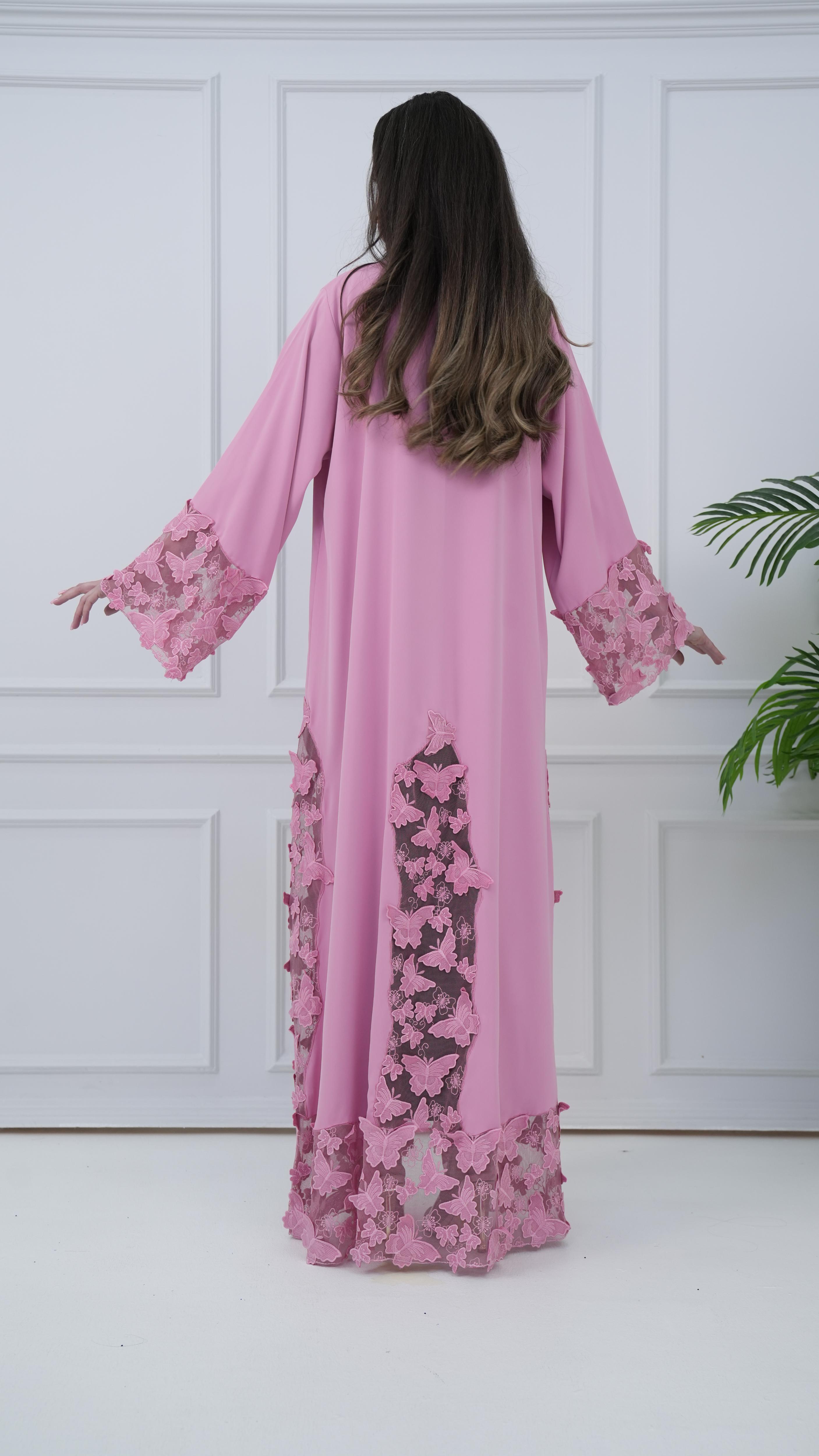 Colored Abaya - Baby Pink