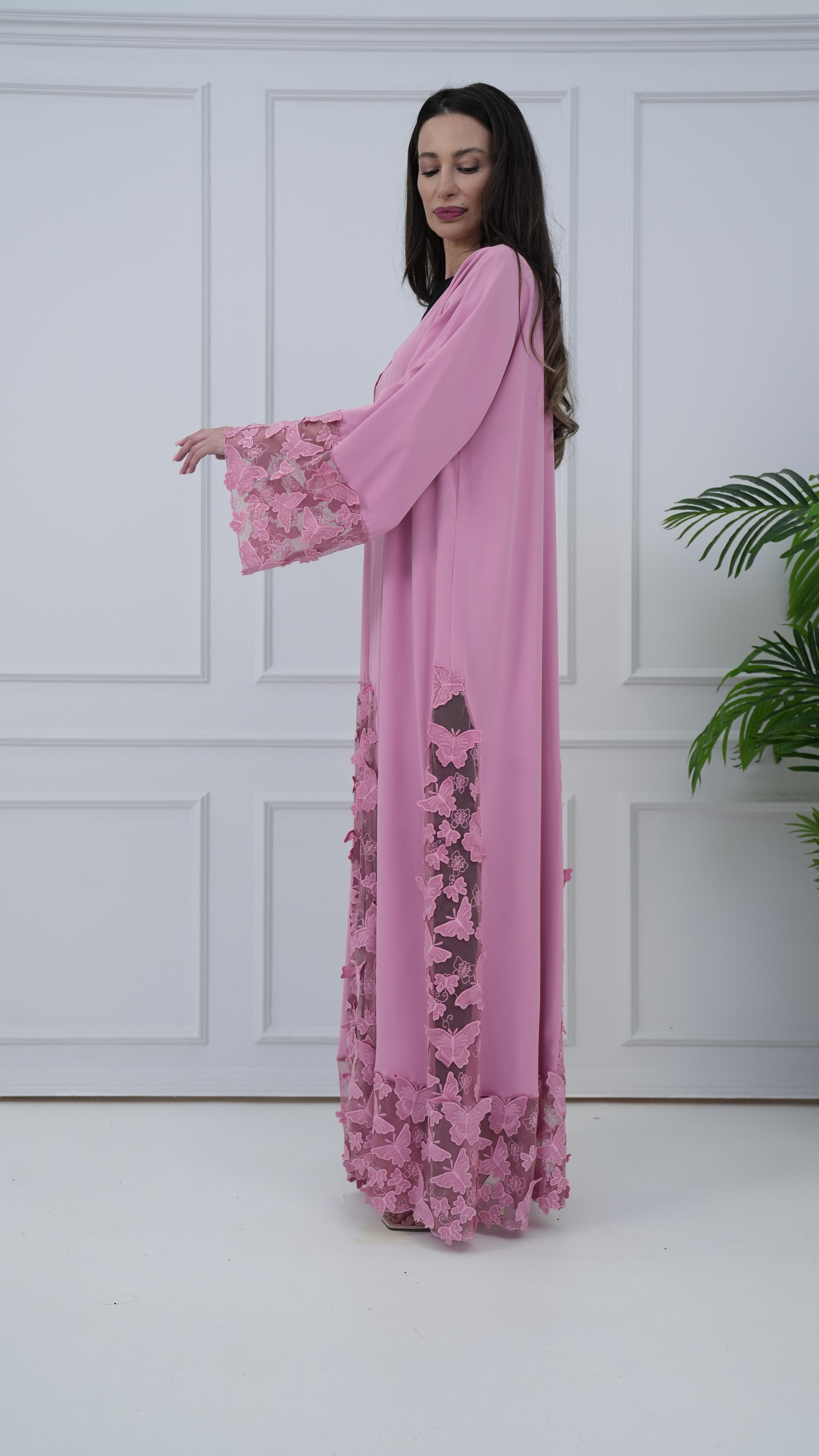 Colored Abaya - Baby Pink