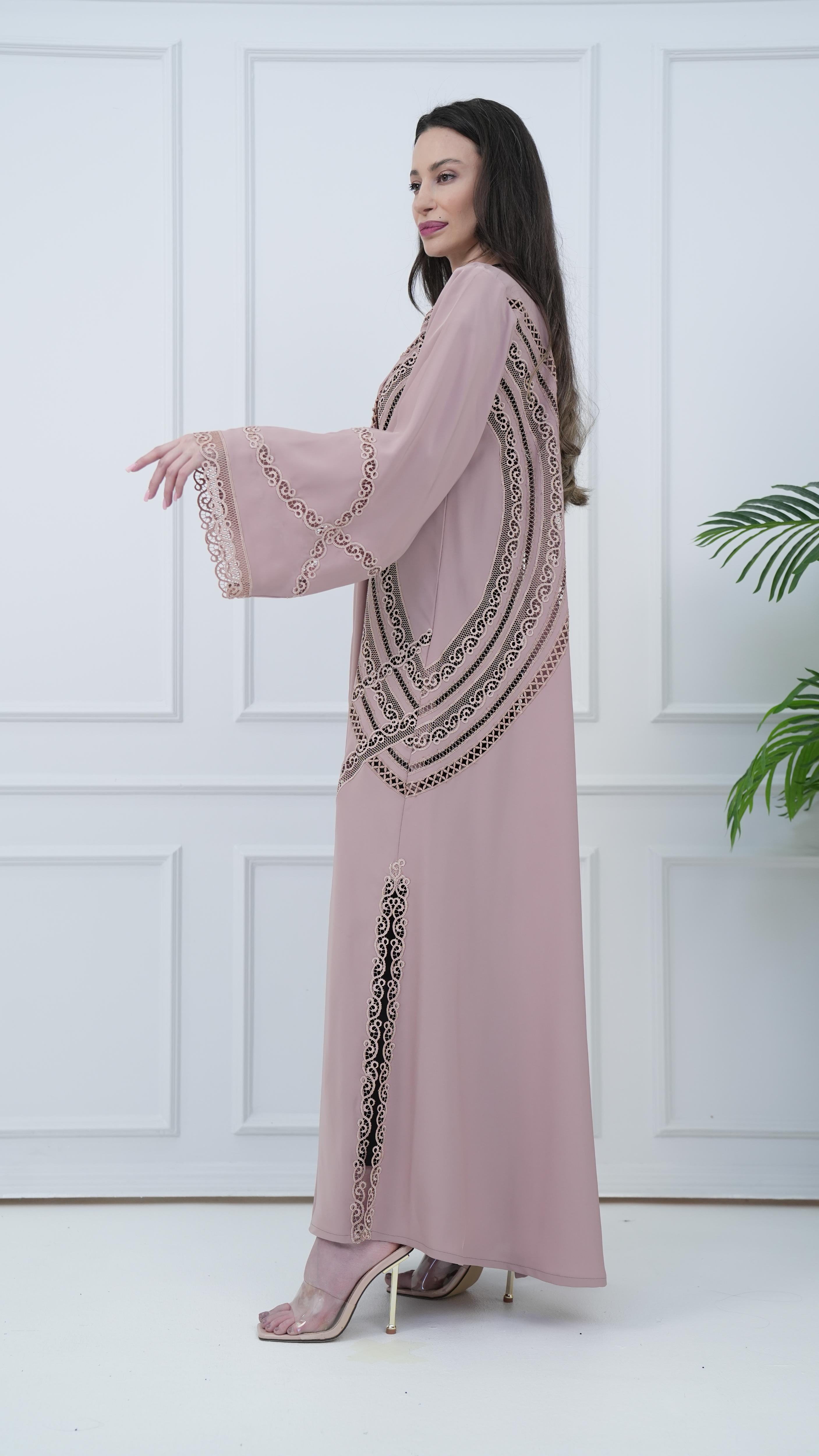 Colored Abaya - Light Pink