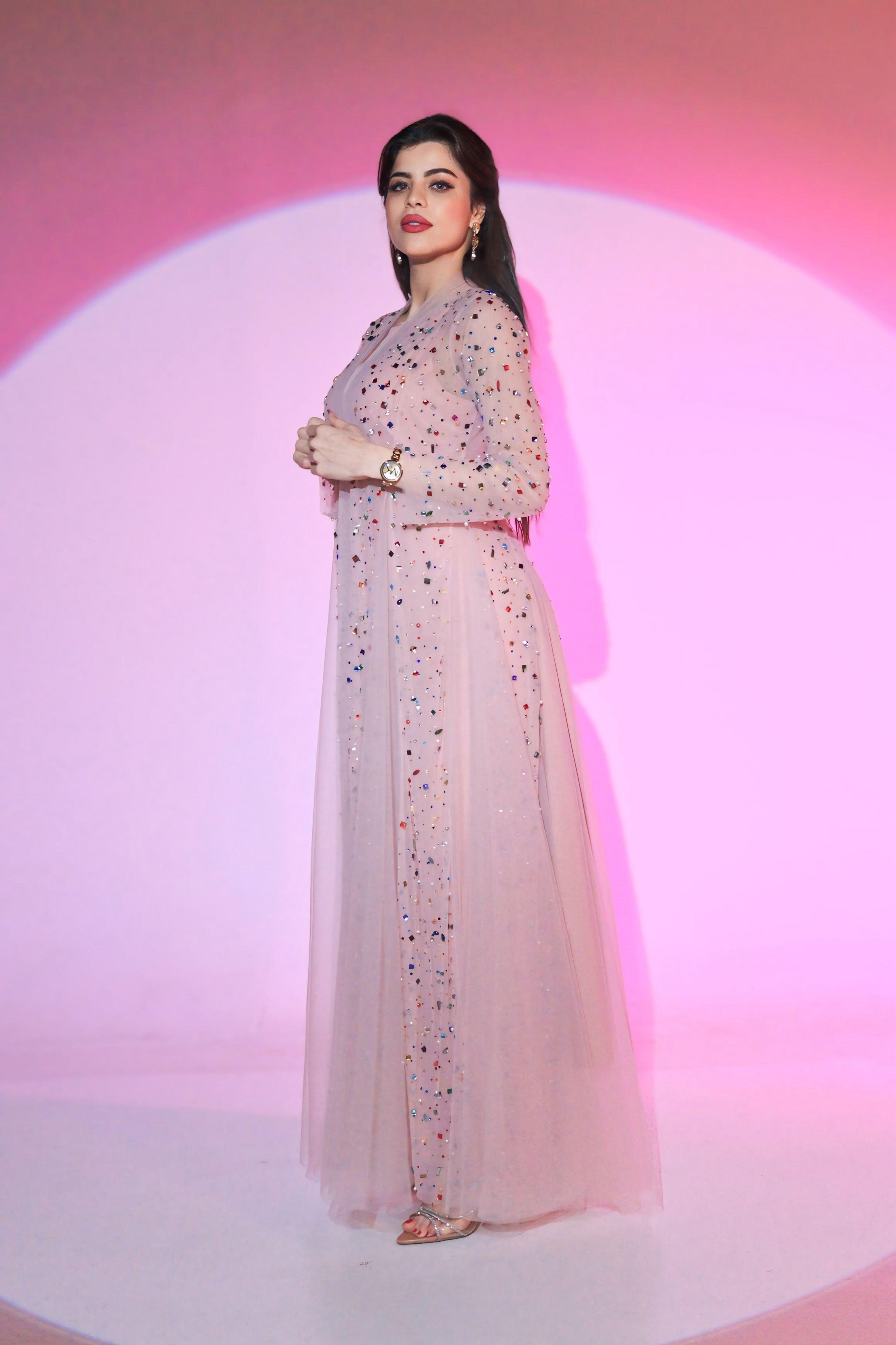 two pieces pink dress