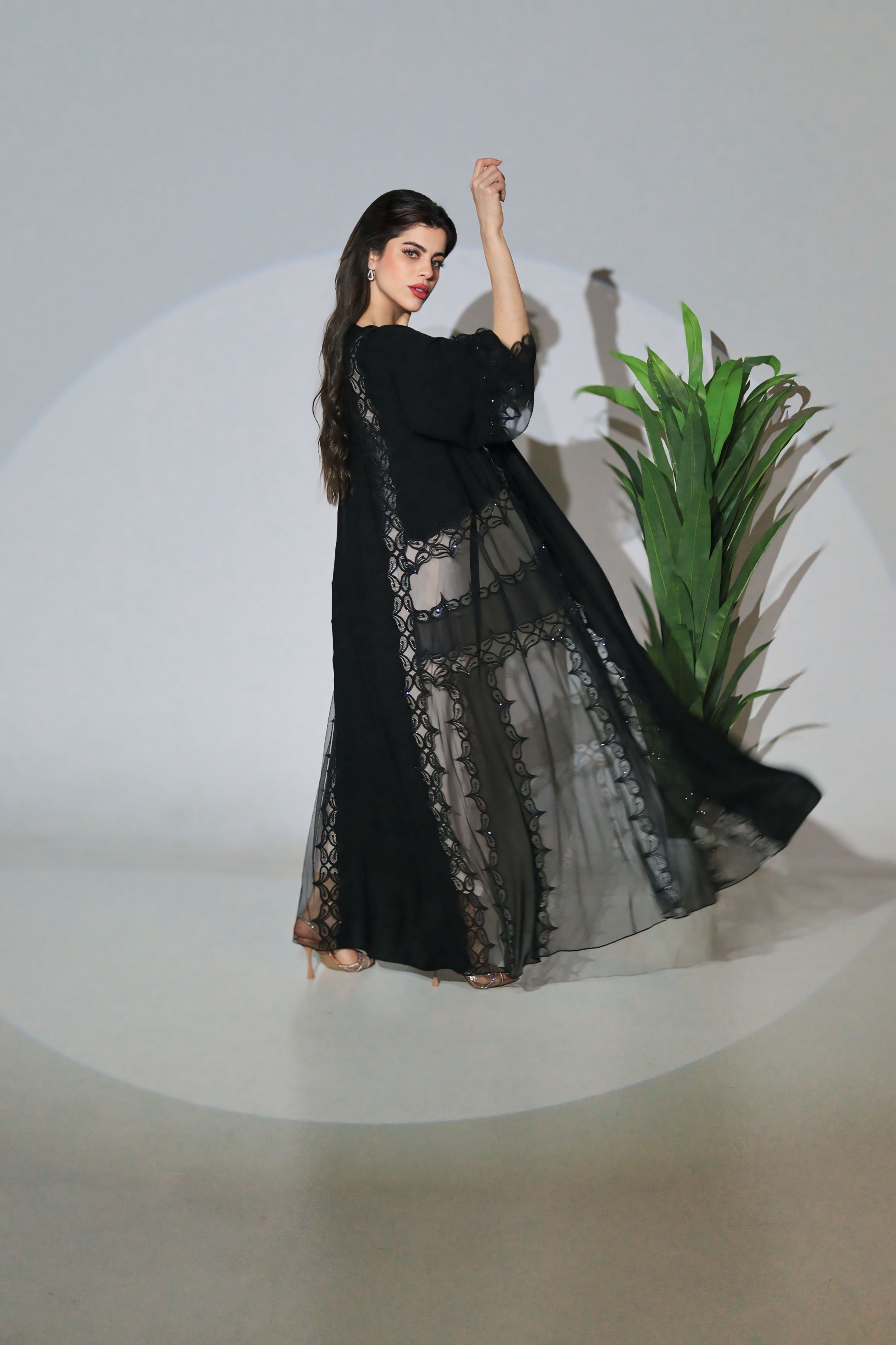 Chiffon and Lace Abaya