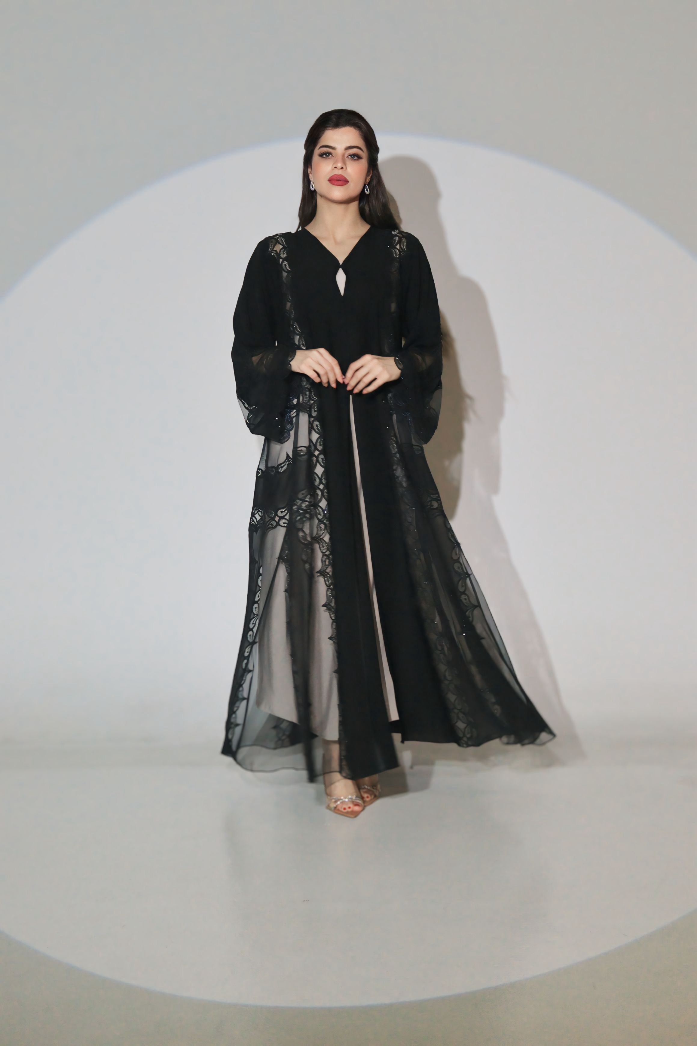 Chiffon and Lace Abaya